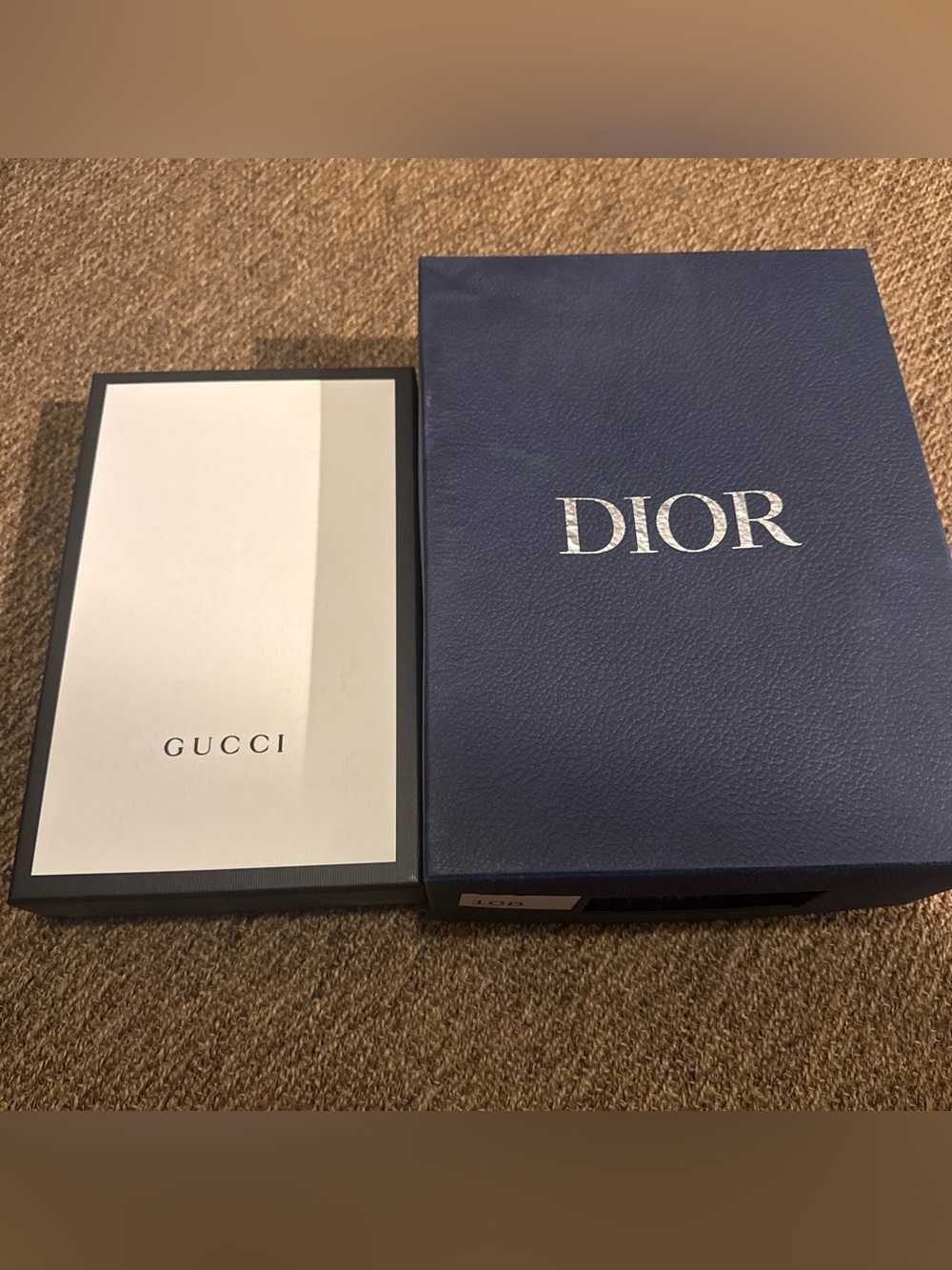 Dior Navy Blue Branded Accessory Box shoe box large and lid ONLY of Gucci box